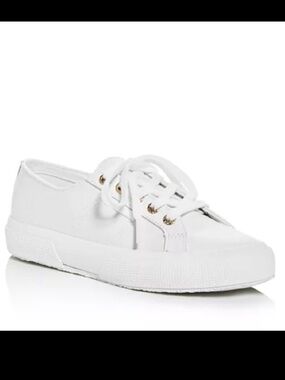 Superga 2750‎ leather low top Women's White leather Sneakers size 9.5